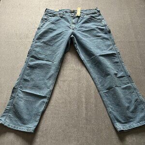 Lee Straight Leg Loose Fit Cargo Carpenter Denim Jeans Men 38x30 Blue NWT